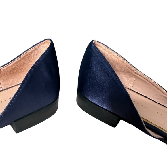 Zara Trafaluc Colorblock Satin Pointed Toe Flats Black Pink Blue Size 39 US 8 - Picture 6 of 14